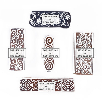 Handmade Wooden Border Shaped Block Printing Stamps