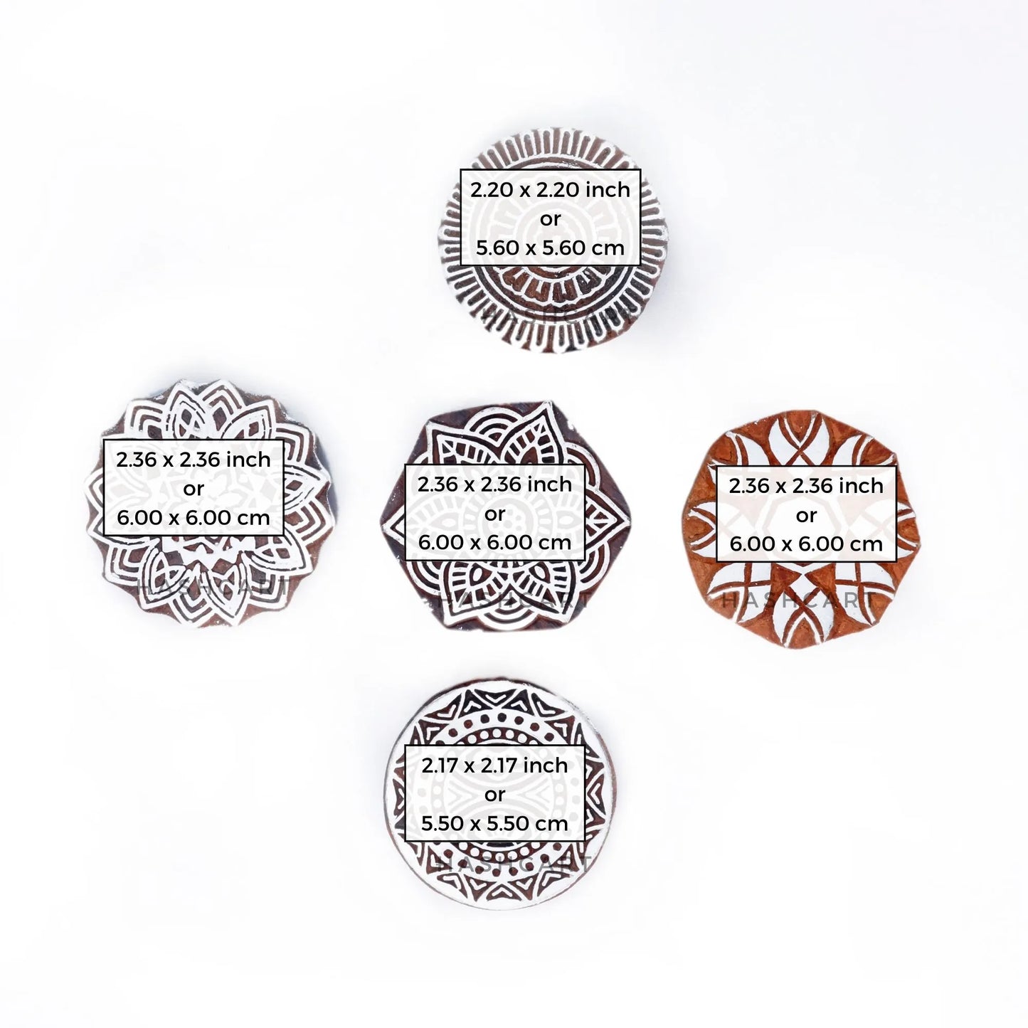 Mandala and Round Wooden Printing Blocks