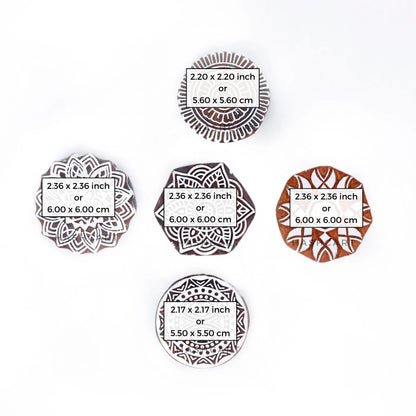 Mandala and Round Wooden Printing Blocks
