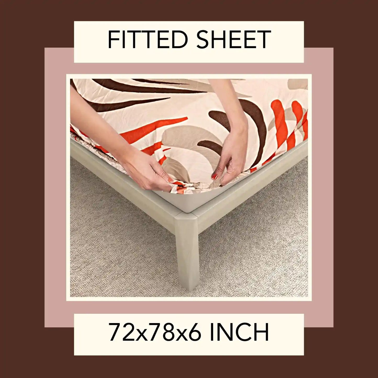 Waves Printed Elastic Double Bed Bedsheet