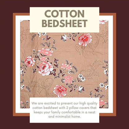 Bouquet Printed Fitted Double Bed Bedsheet