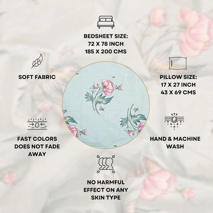Bright Bloom Fitted Double Bed Bedsheet
