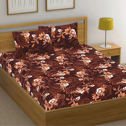 Swirling Flowers Double Bed Bedsheet