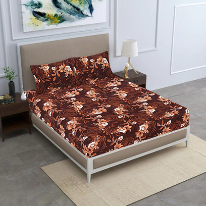 Swirling Flowers Double Bed Bedsheet