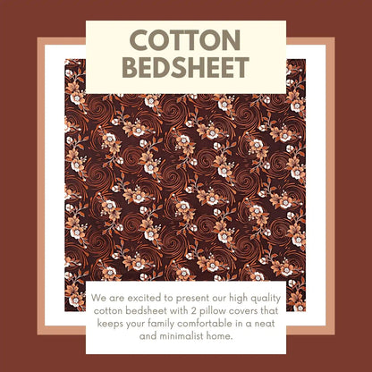 Swirling Flowers Double Bed Bedsheet