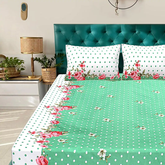 Floral Land Double Bed Bedsheet