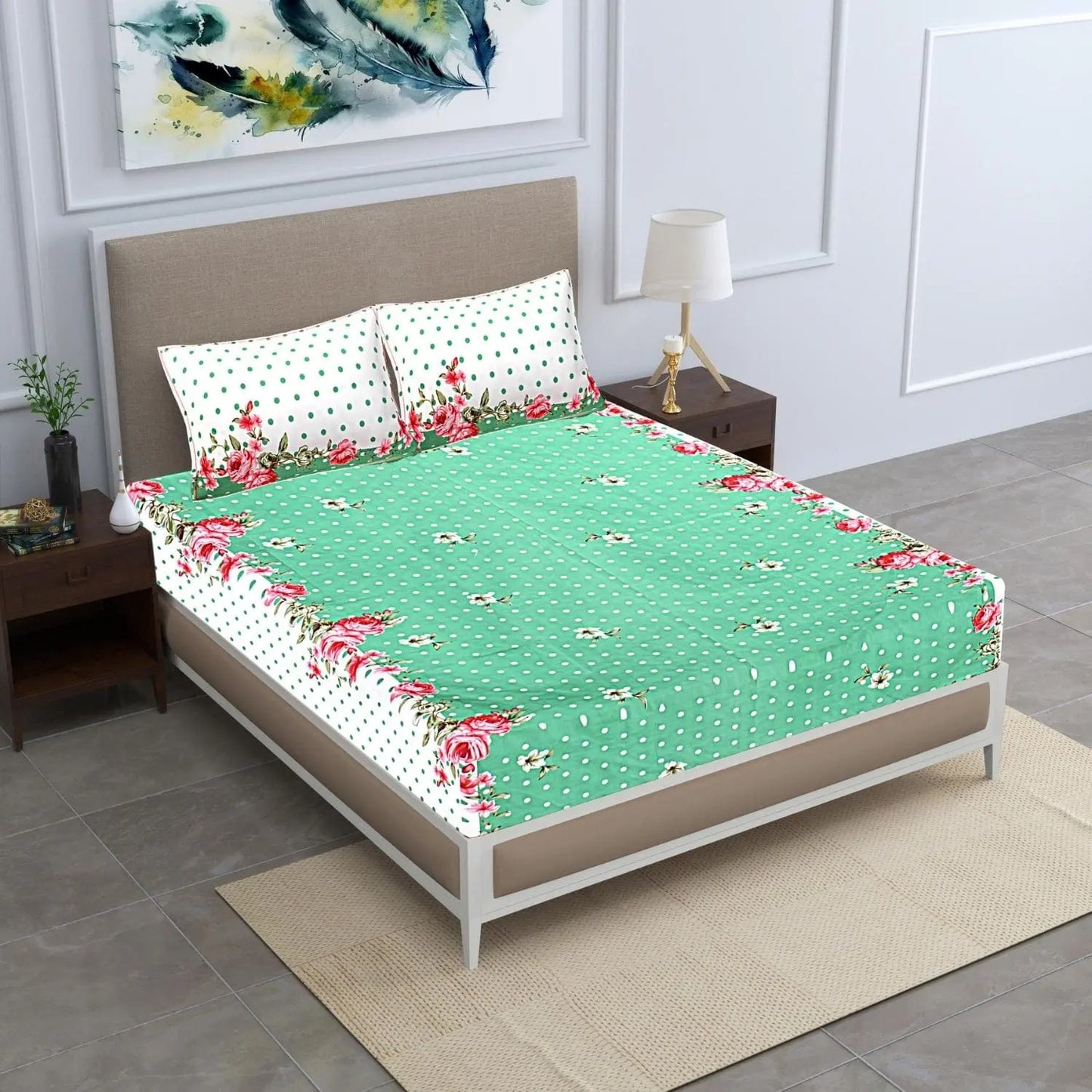 Floral Platter Double Bed Bedsheet