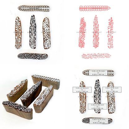Wooden Border Pattern Block Printing Stamps
