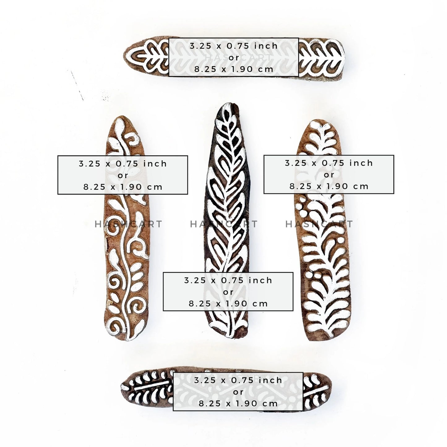 Wooden Border Pattern Block Printing Stamps