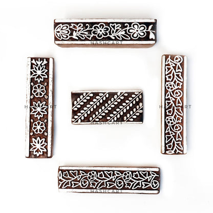 Handcarved Wooden Stamps for Printing Saree Border
