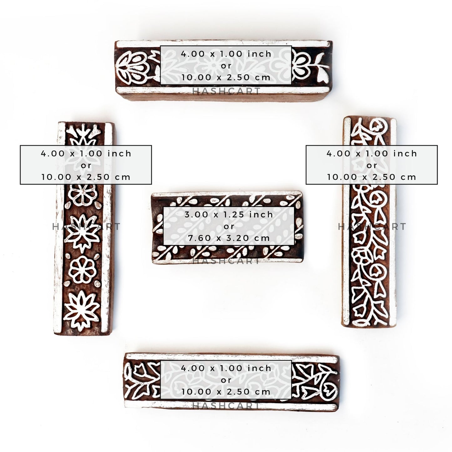 Handcarved Wooden Stamps for Printing Saree Border