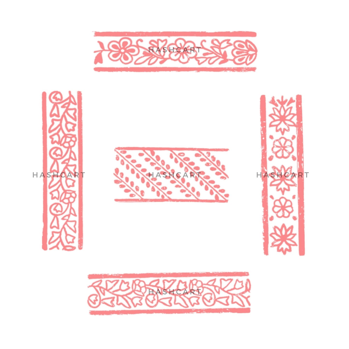 Handcarved Wooden Stamps for Printing Saree Border