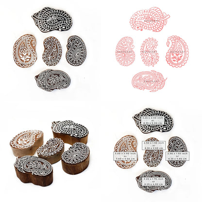 Paisley Design Wooden Printing Stamps