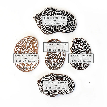 Paisley Design Wooden Printing Stamps