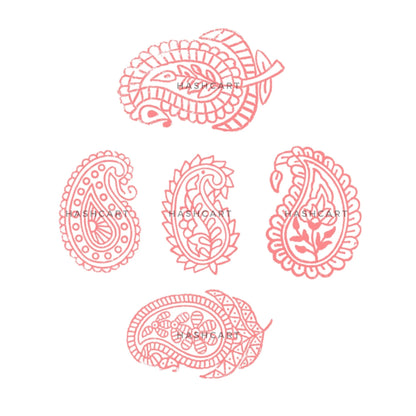 Paisley Design Wooden Printing Stamps