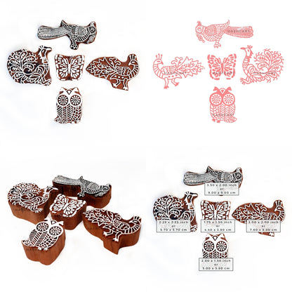 Birds Wooden Printing Stamps for Block Print
