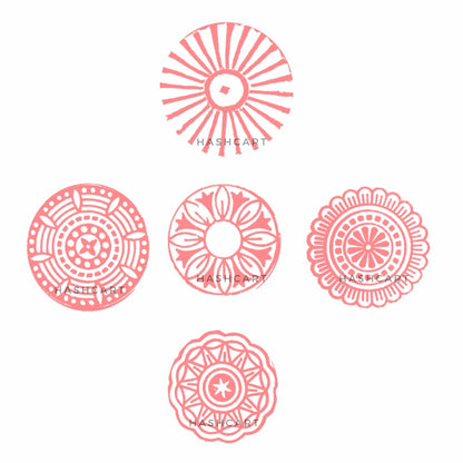 Round and Mandala Wooden Stamps DIY Kit