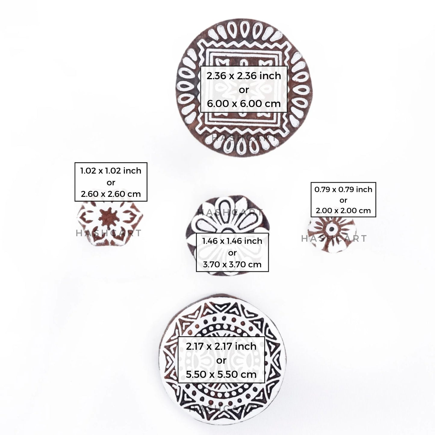 Wooden Printing Blocks for Crafting on Fabric