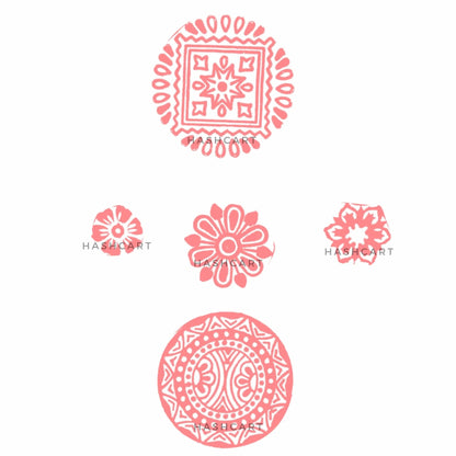 Wooden Printing Blocks for Crafting on Fabric