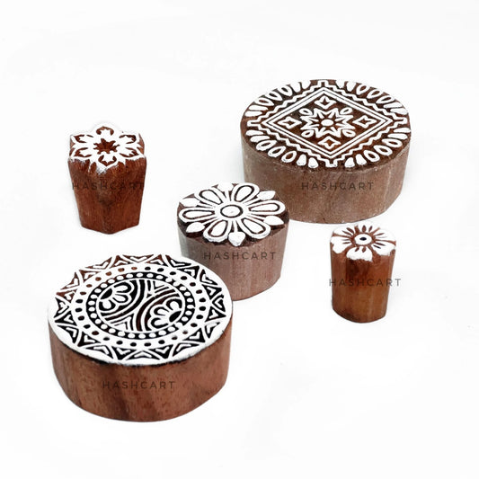 Wooden Printing Blocks for Crafting on Fabric