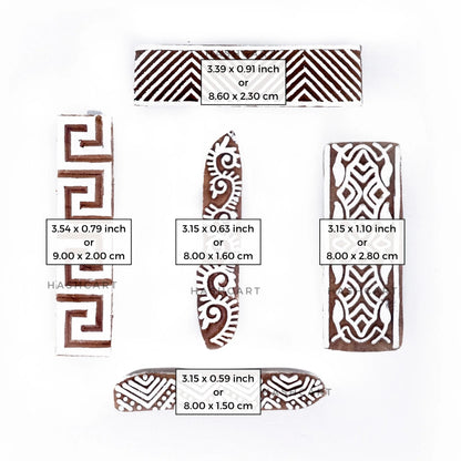 Border Pattern Wooden Block Printing Stamps